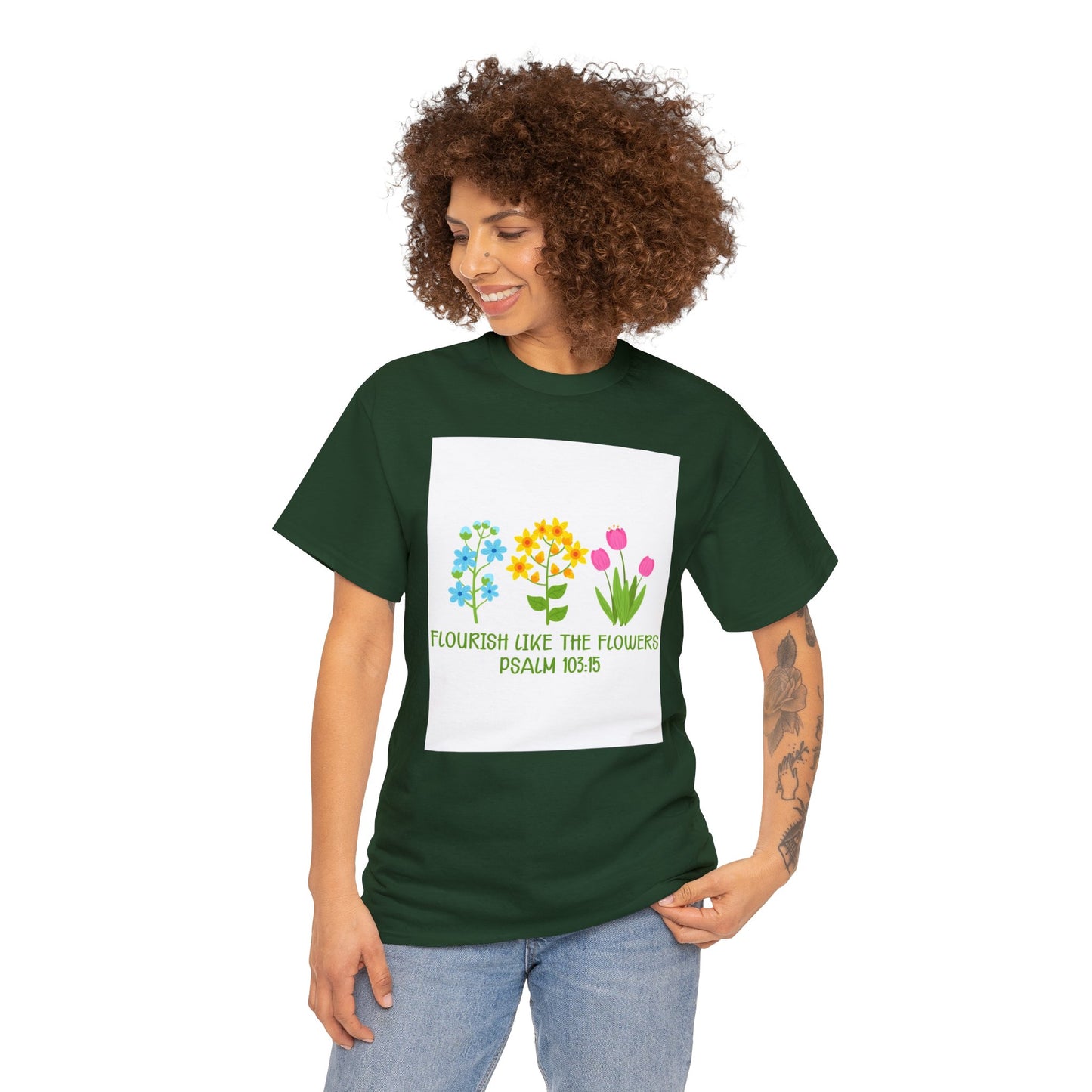 Flowers Unisex Heavy Cotton Tee