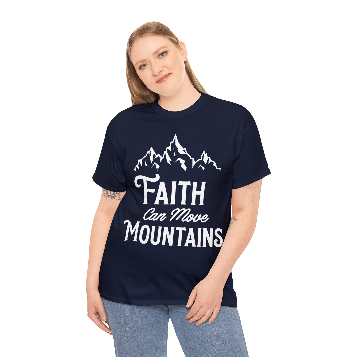 Faith can move mountains Unisex Heavy Cotton Tee