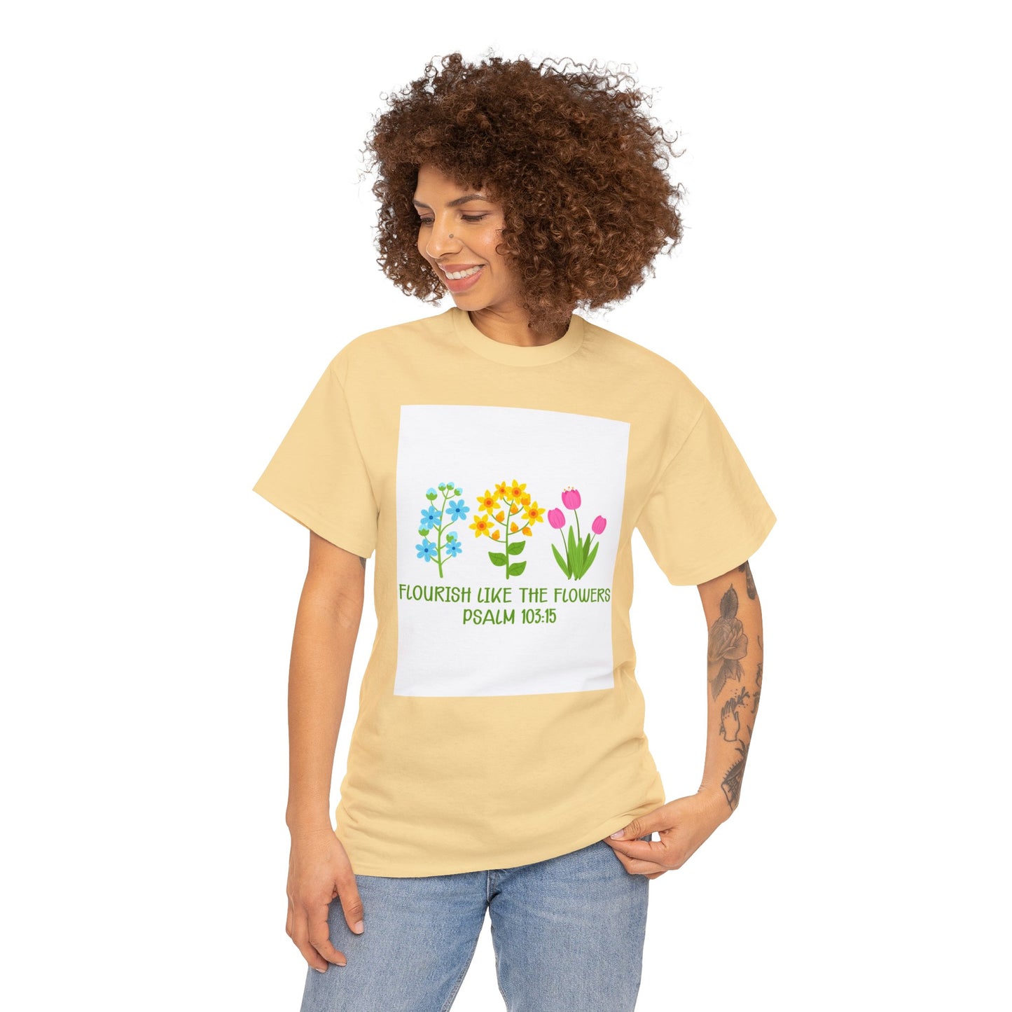 Flowers Unisex Heavy Cotton Tee