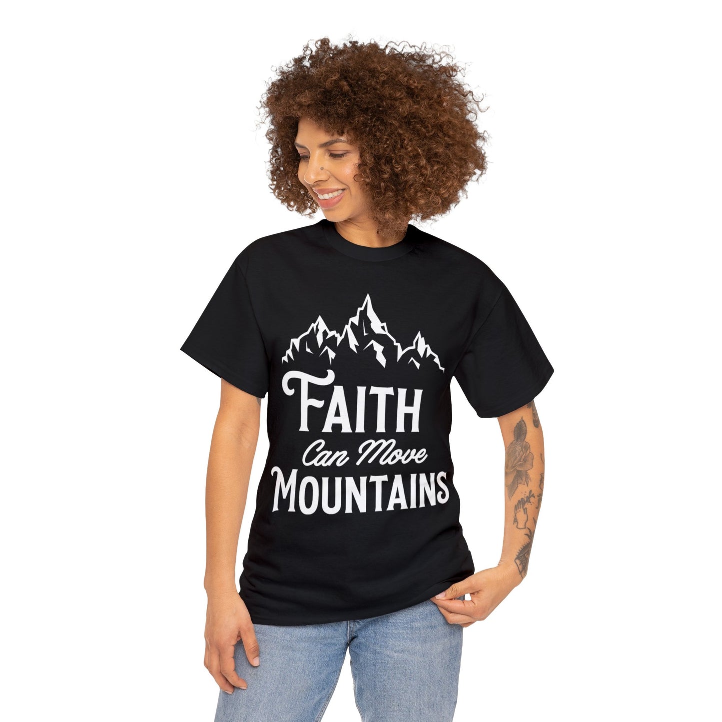 Faith can move mountains Unisex Heavy Cotton Tee