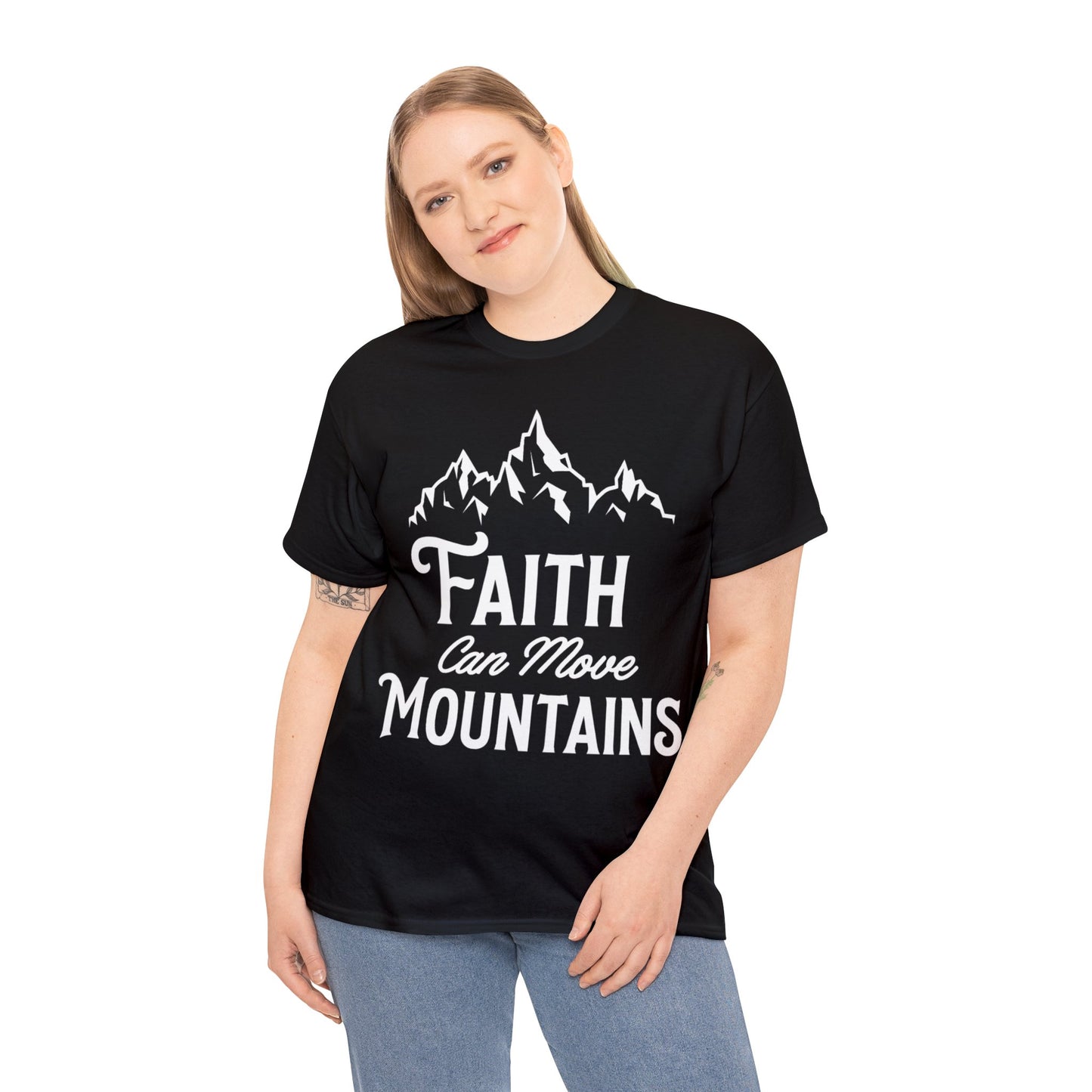 Faith can move mountains Unisex Heavy Cotton Tee