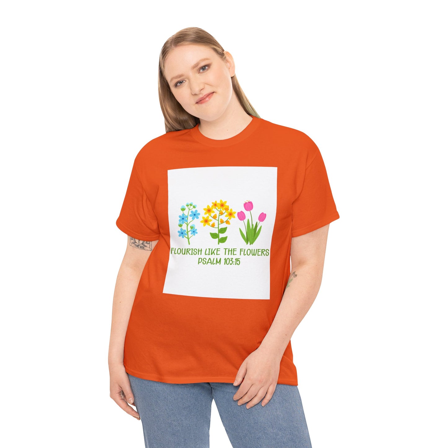 Flowers Unisex Heavy Cotton Tee