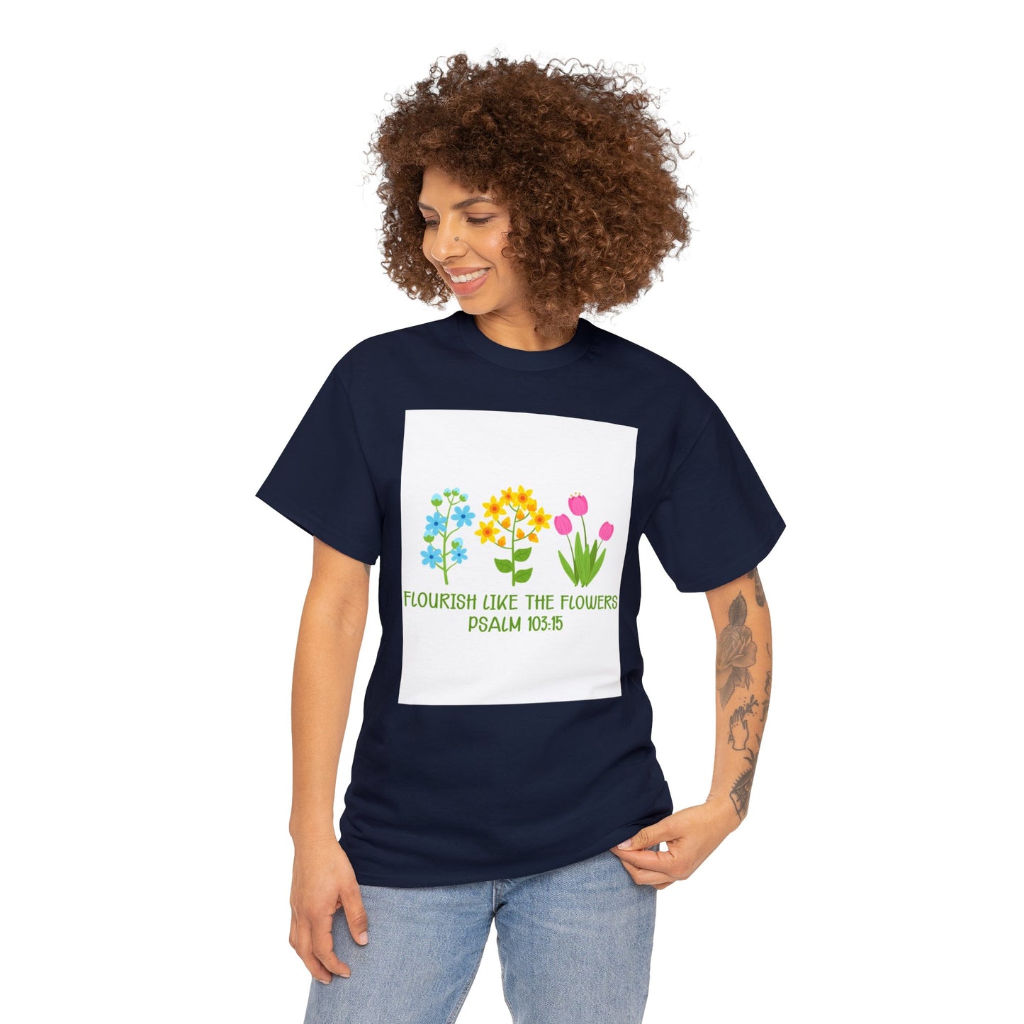 Flowers Unisex Heavy Cotton Tee