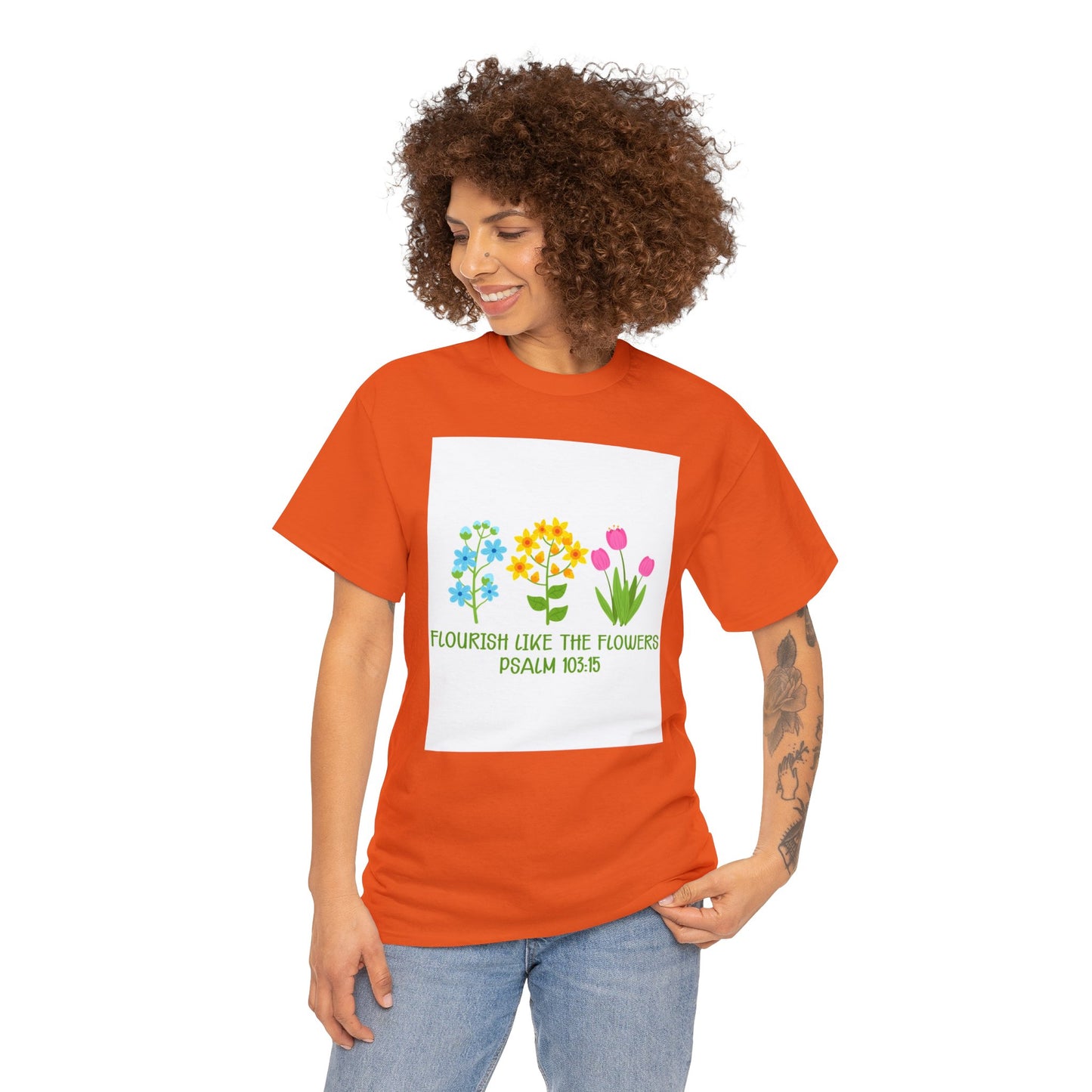 Flowers Unisex Heavy Cotton Tee