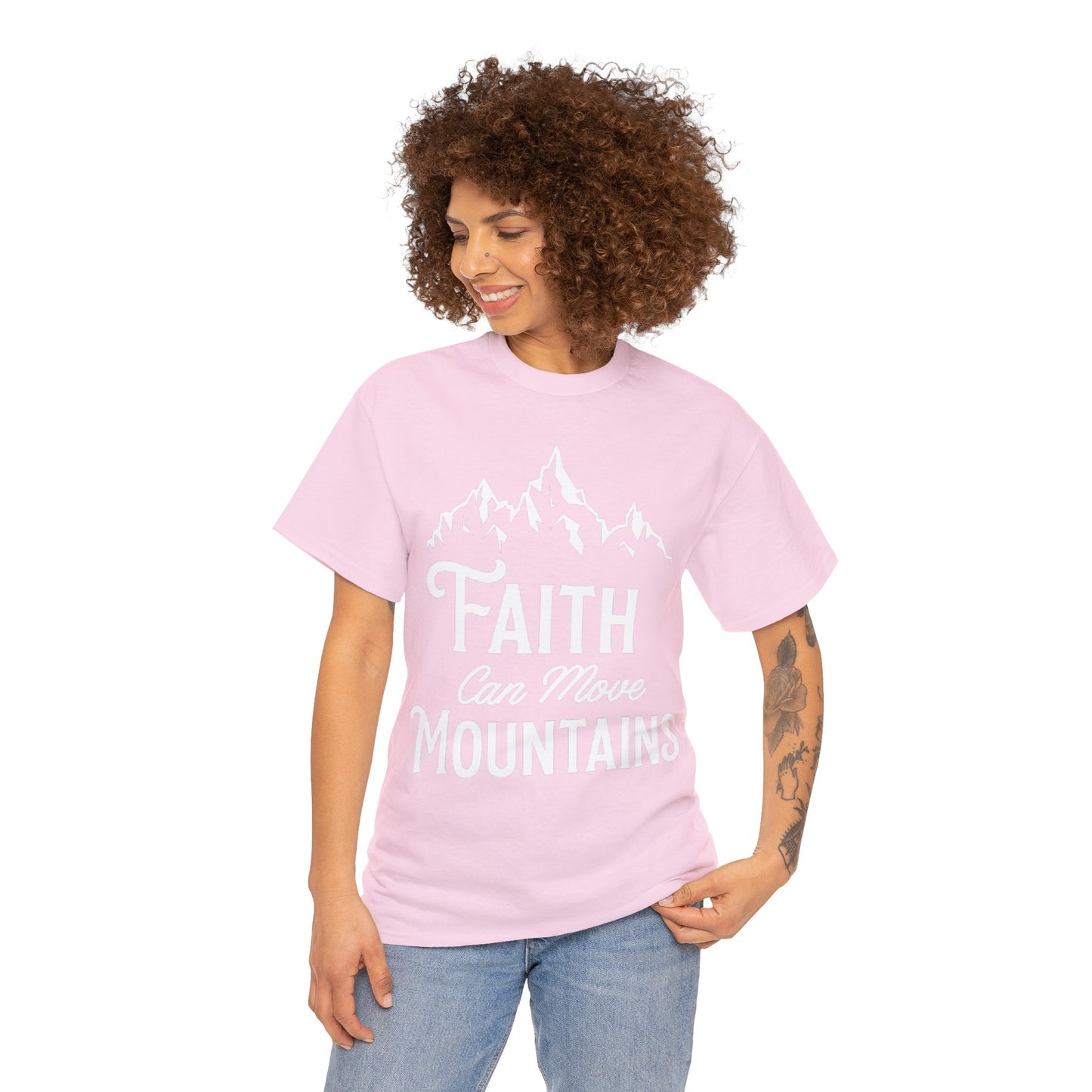 Faith can move mountains Unisex Heavy Cotton Tee