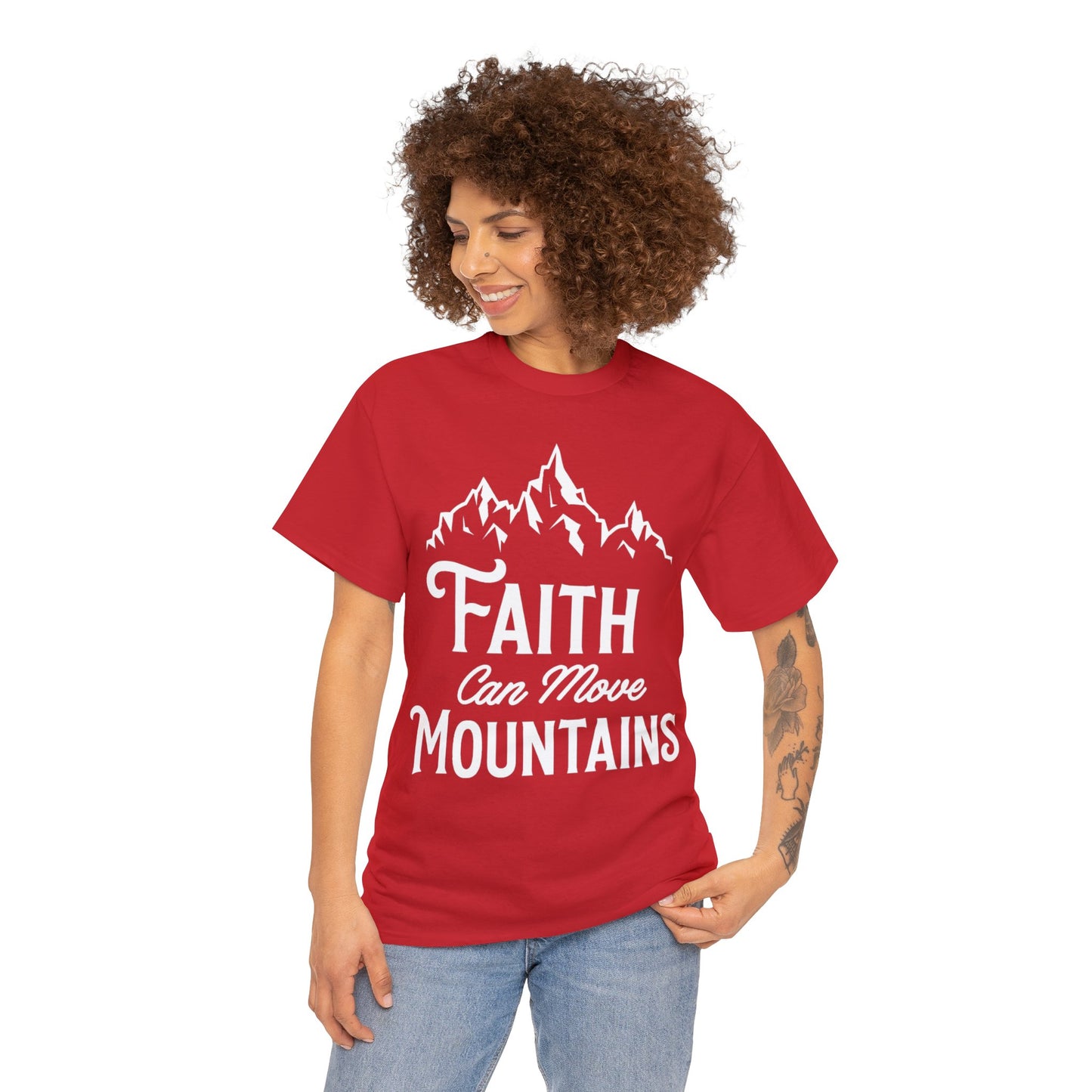 Faith can move mountains Unisex Heavy Cotton Tee