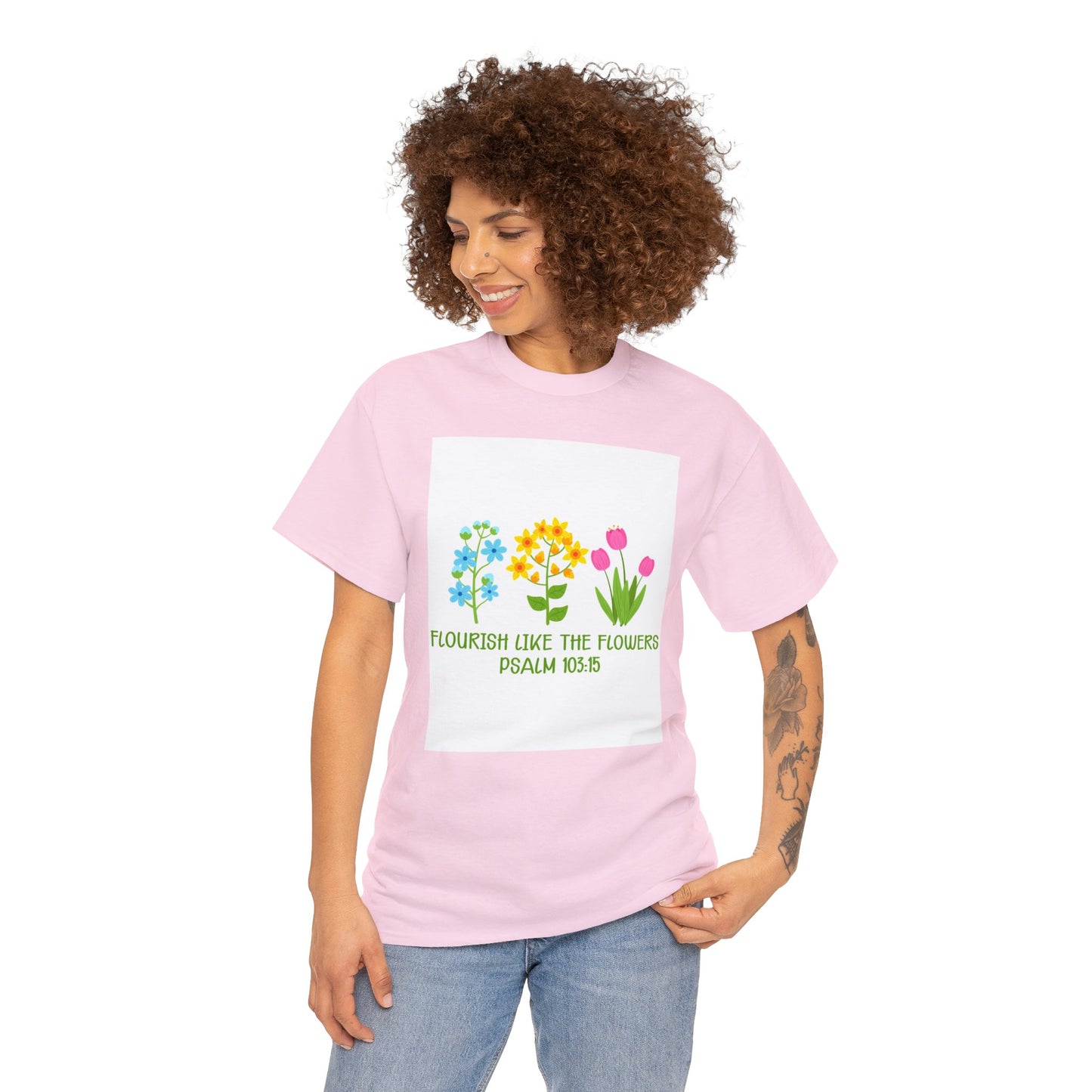 Flowers Unisex Heavy Cotton Tee