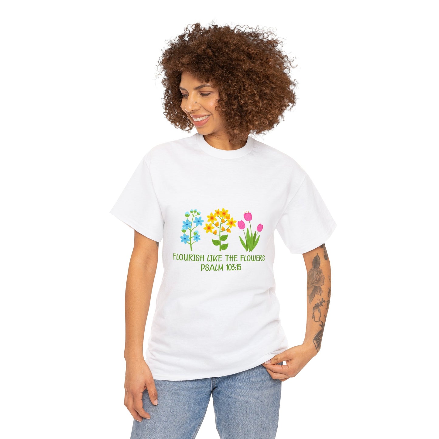 Flowers Unisex Heavy Cotton Tee