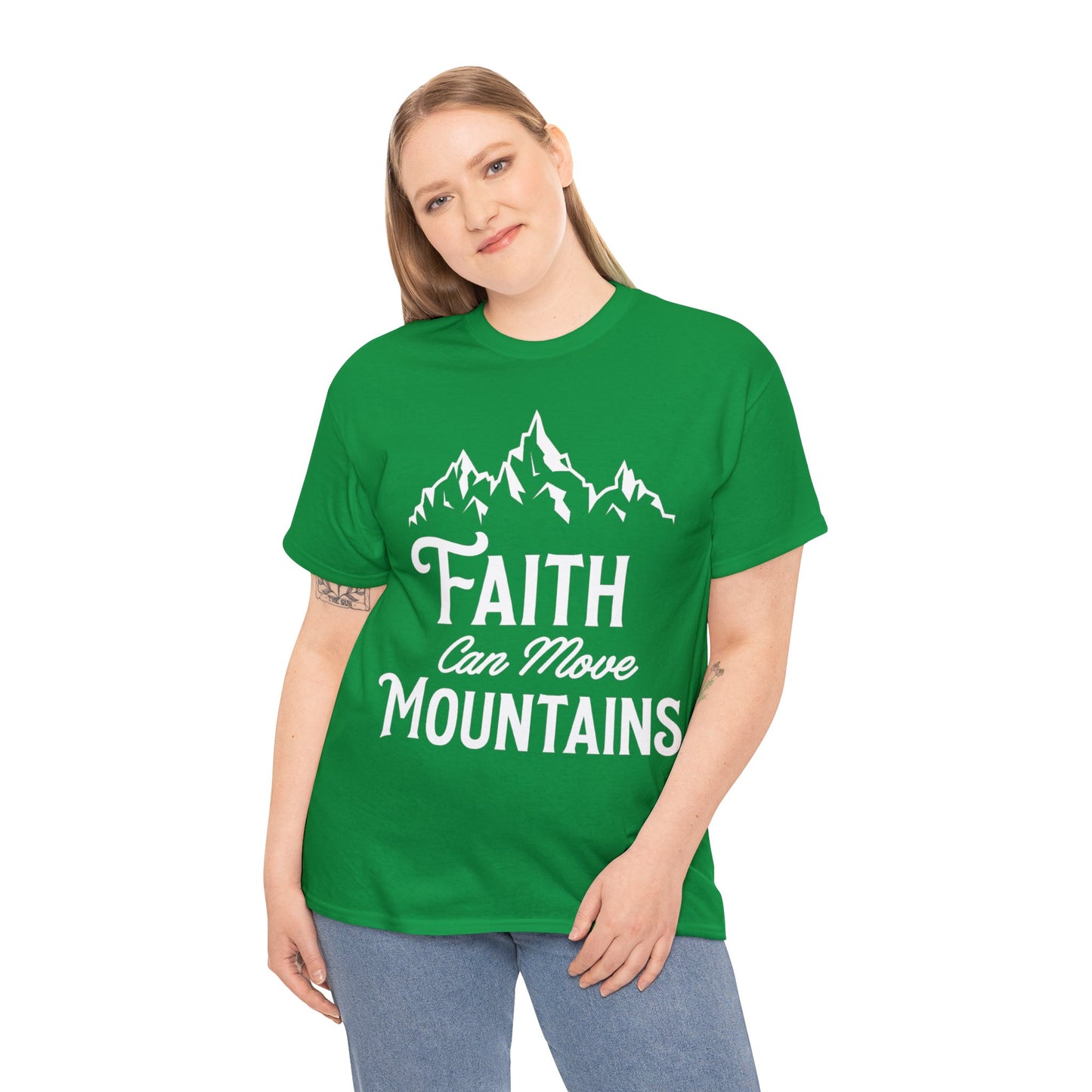 Faith can move mountains Unisex Heavy Cotton Tee