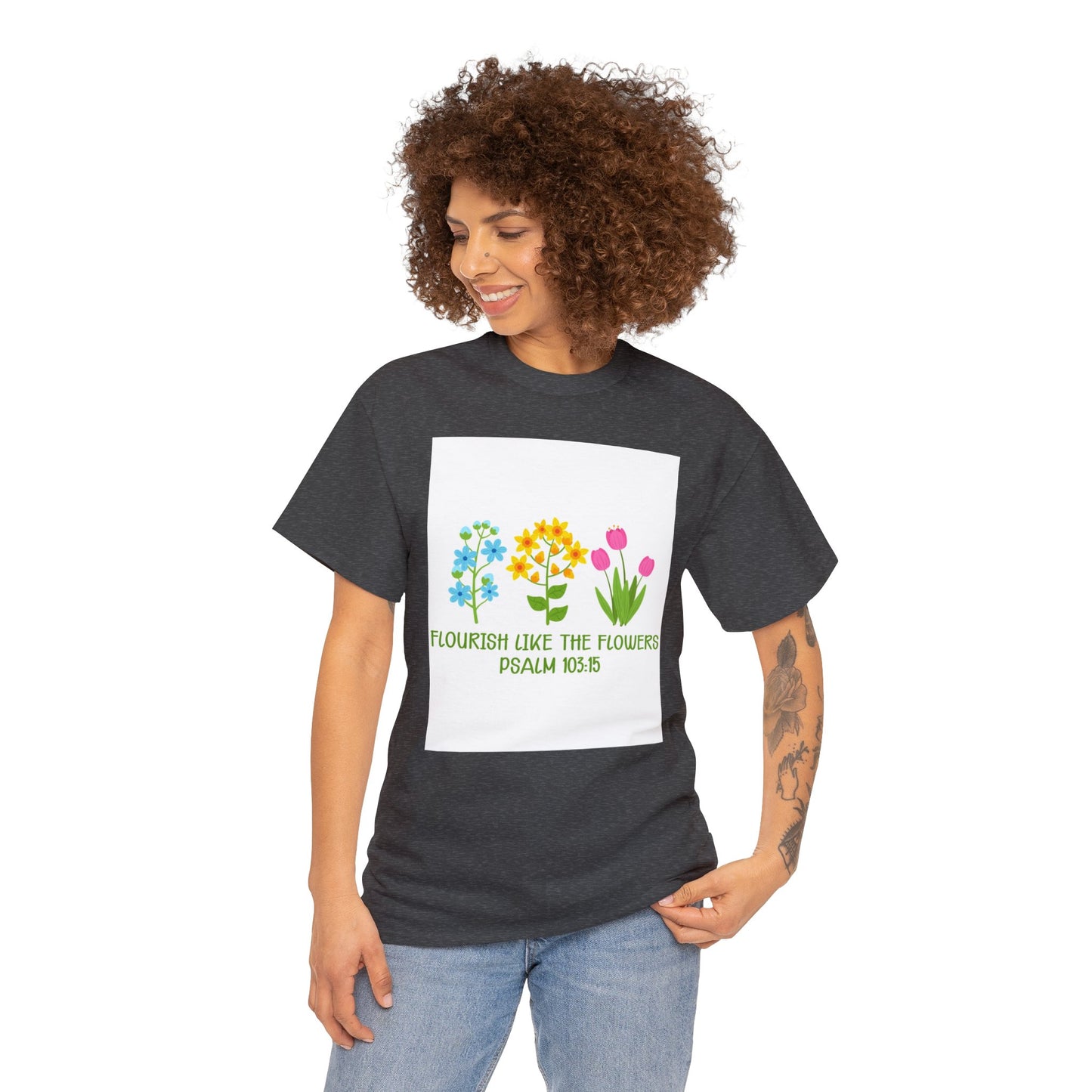 Flowers Unisex Heavy Cotton Tee