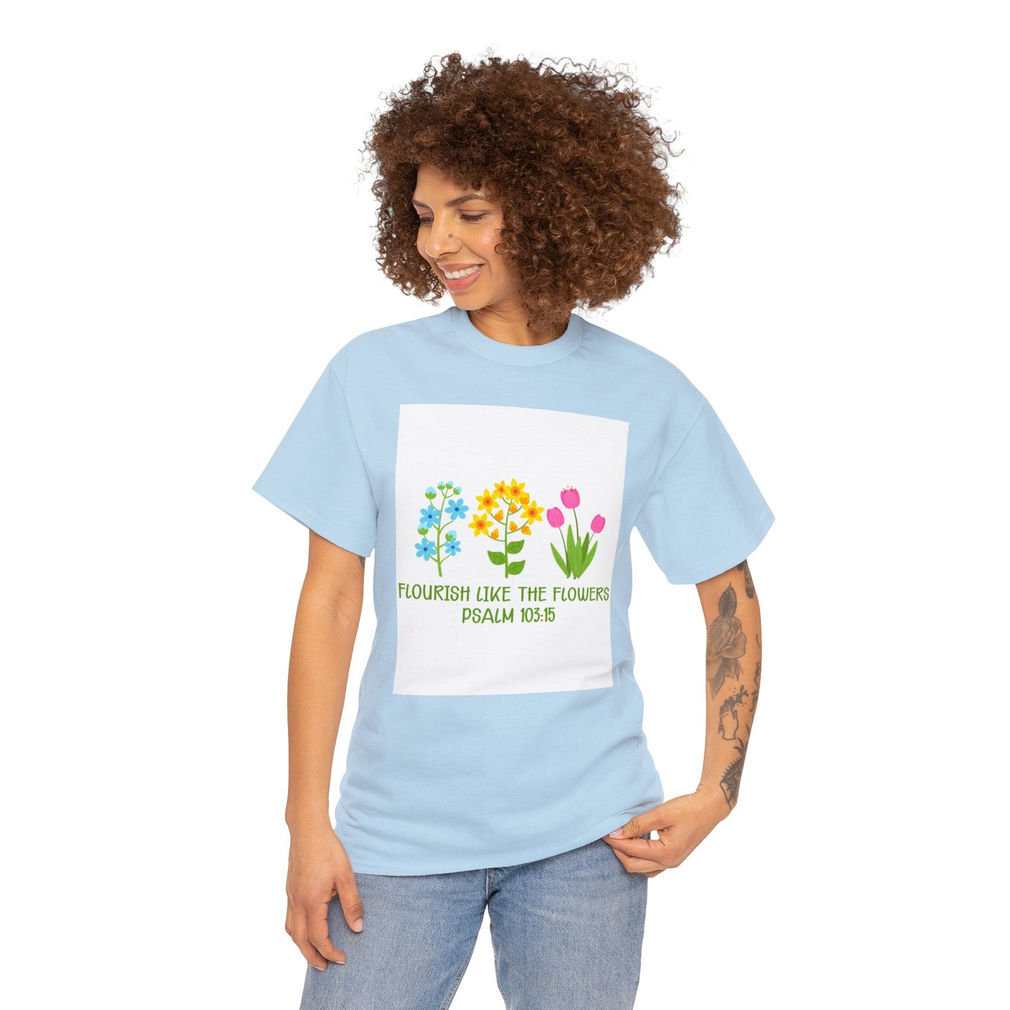 Flowers Unisex Heavy Cotton Tee