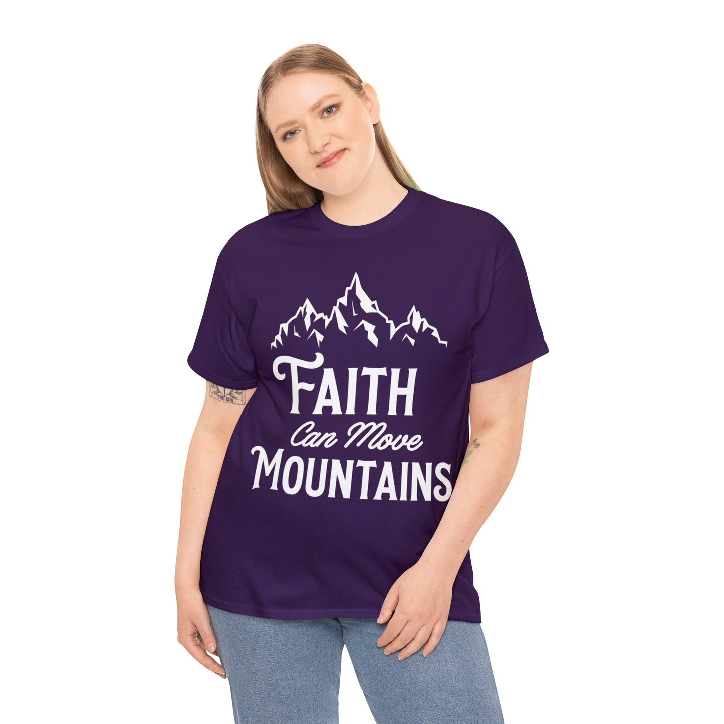 Faith can move mountains Unisex Heavy Cotton Tee