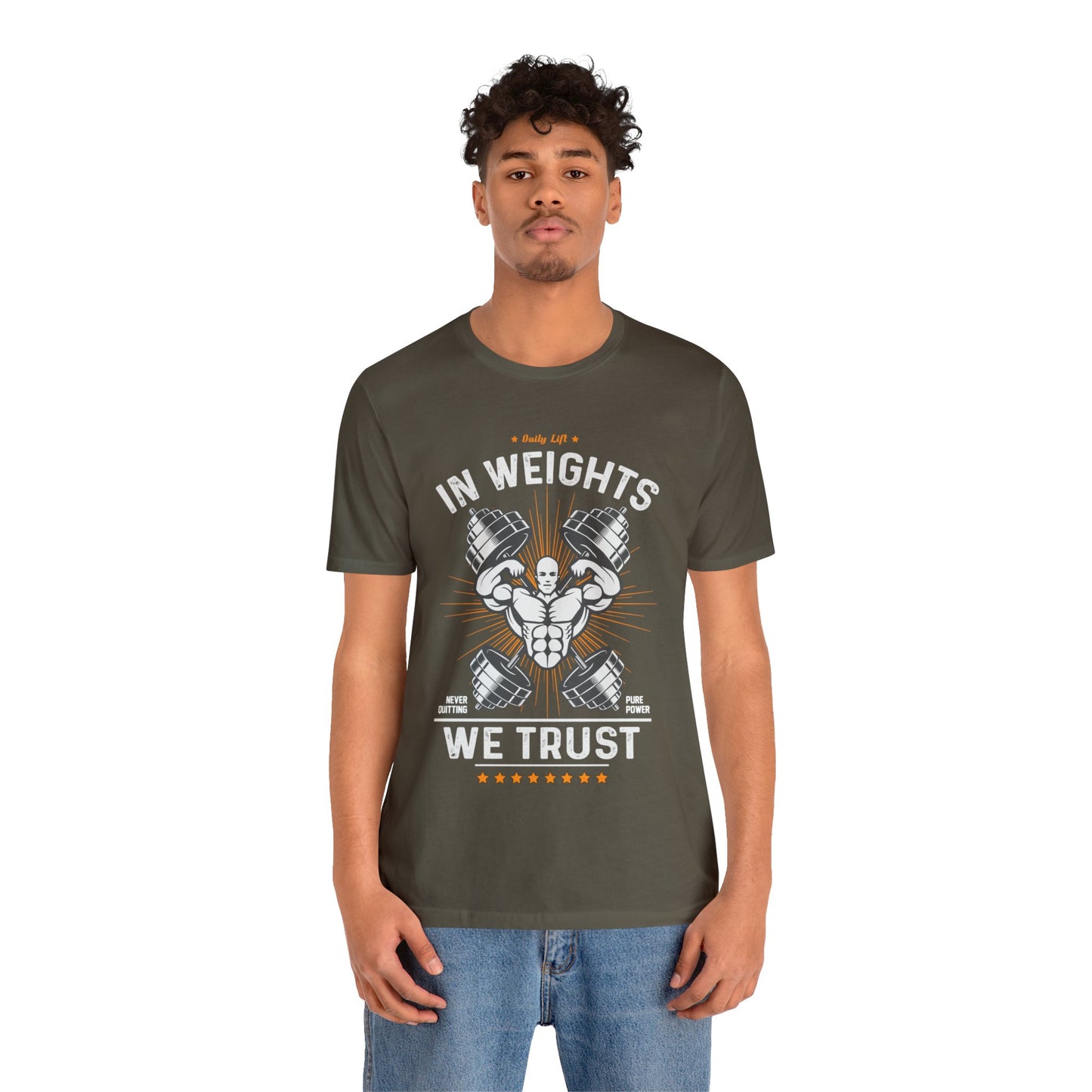 In weights we trust Unisex Jersey Short Sleeve Tee