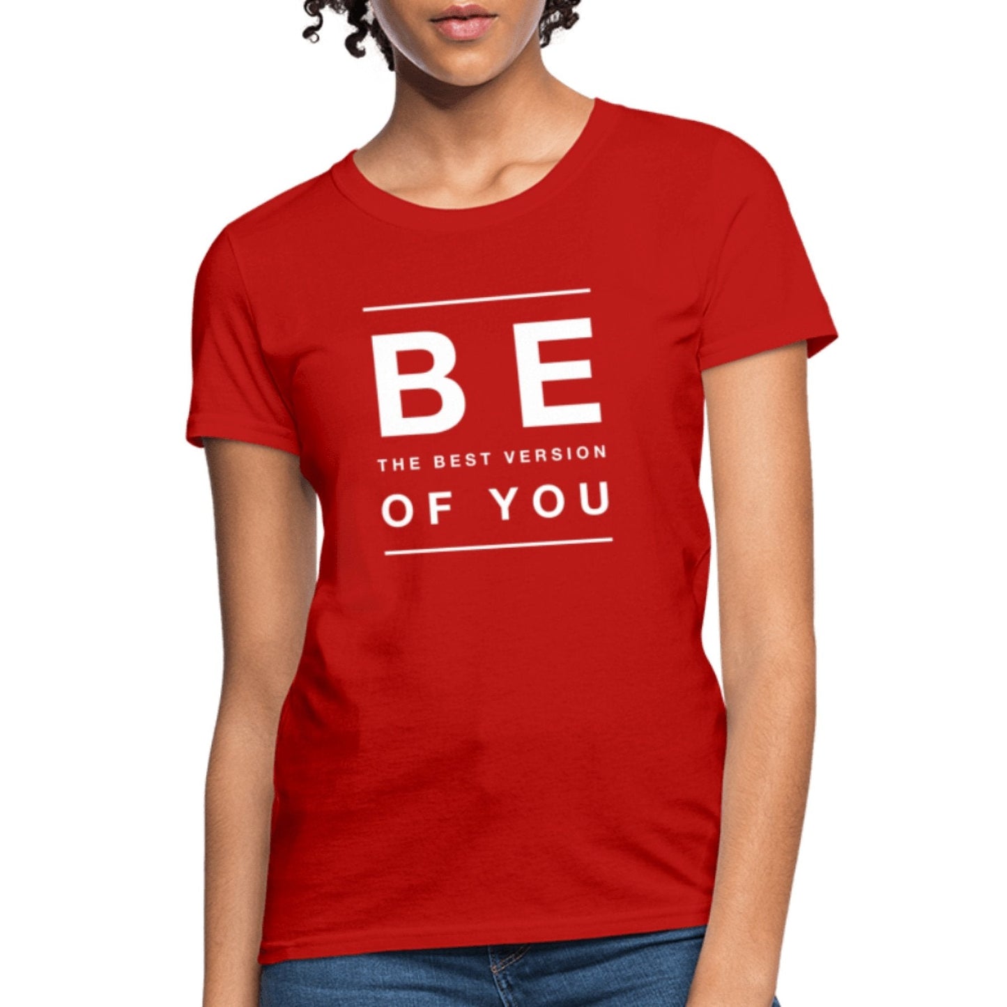 Womens Graphic Tee, Be The Best Version Of You Print-1